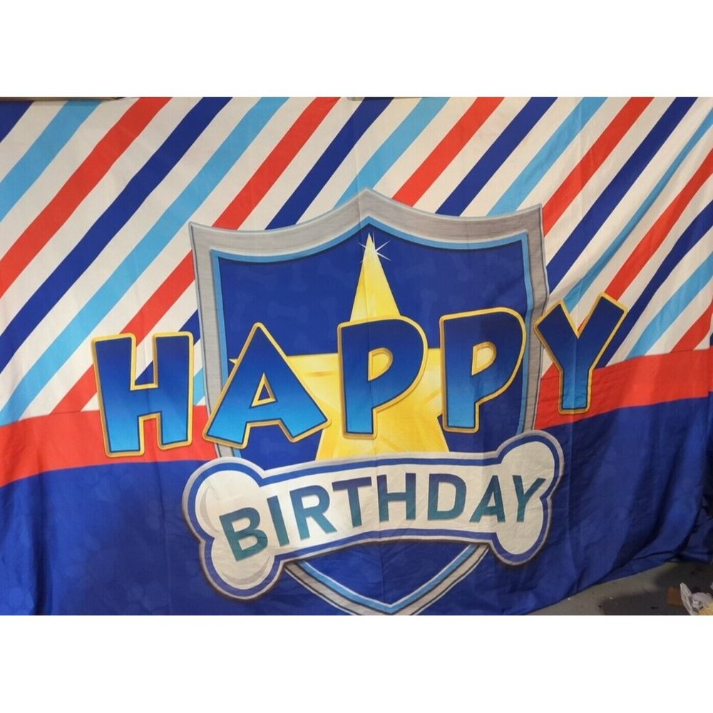 Pet Dog Birthday Banner Puppy Party Dog Bone Super Hero 94x65 Photo Backdrop